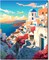 Paint by Numbers, Santorini Greece Landscape Paint by Number for Adults, Paint by Number Kits on Canvas Drawing Paintwork, Easy Paint by Numbers for Art Crafts